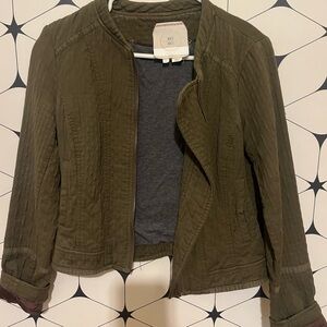 Evereve Khaki Quilted Utility Jacket